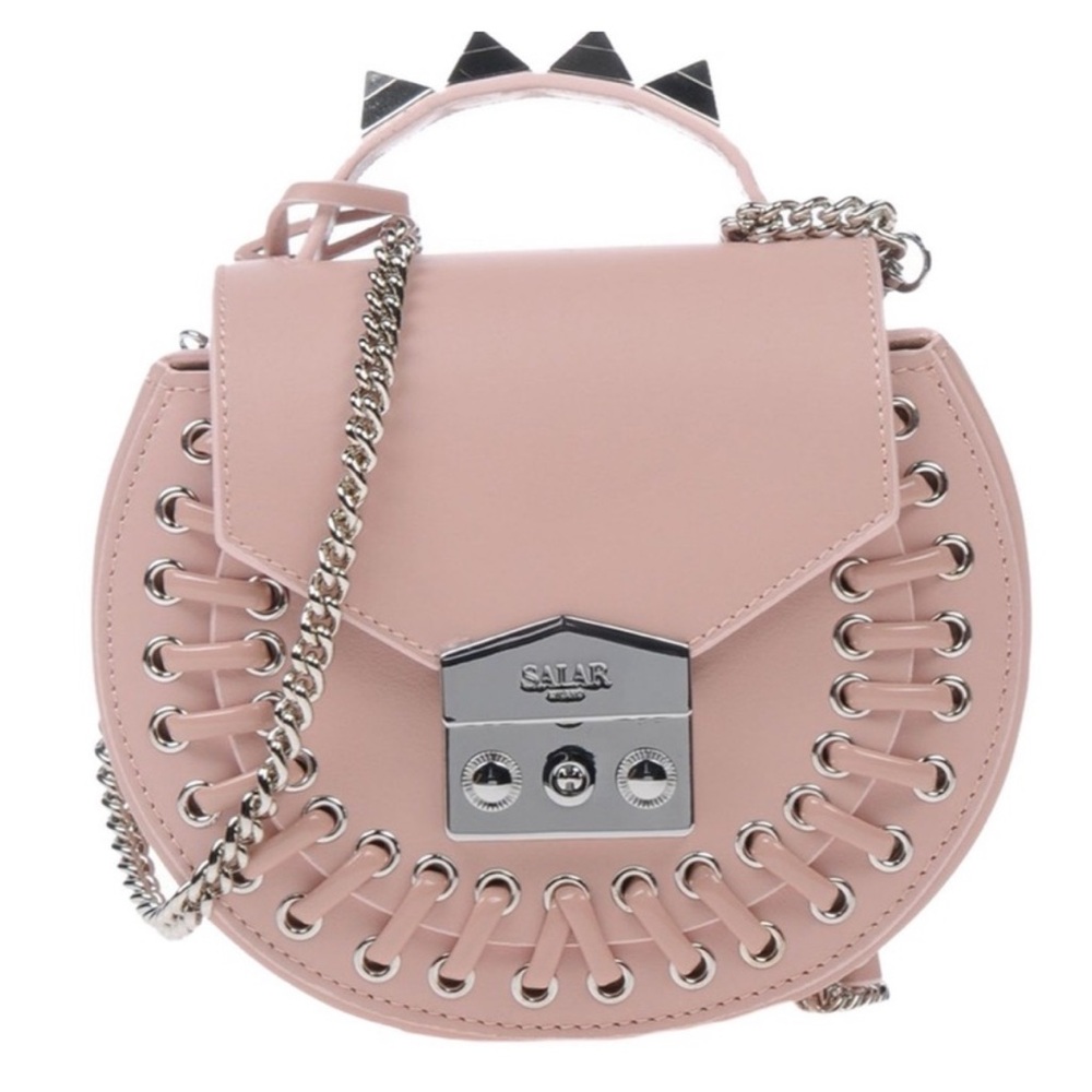 Salar Milano Powder Pink Bag with Silver Accents